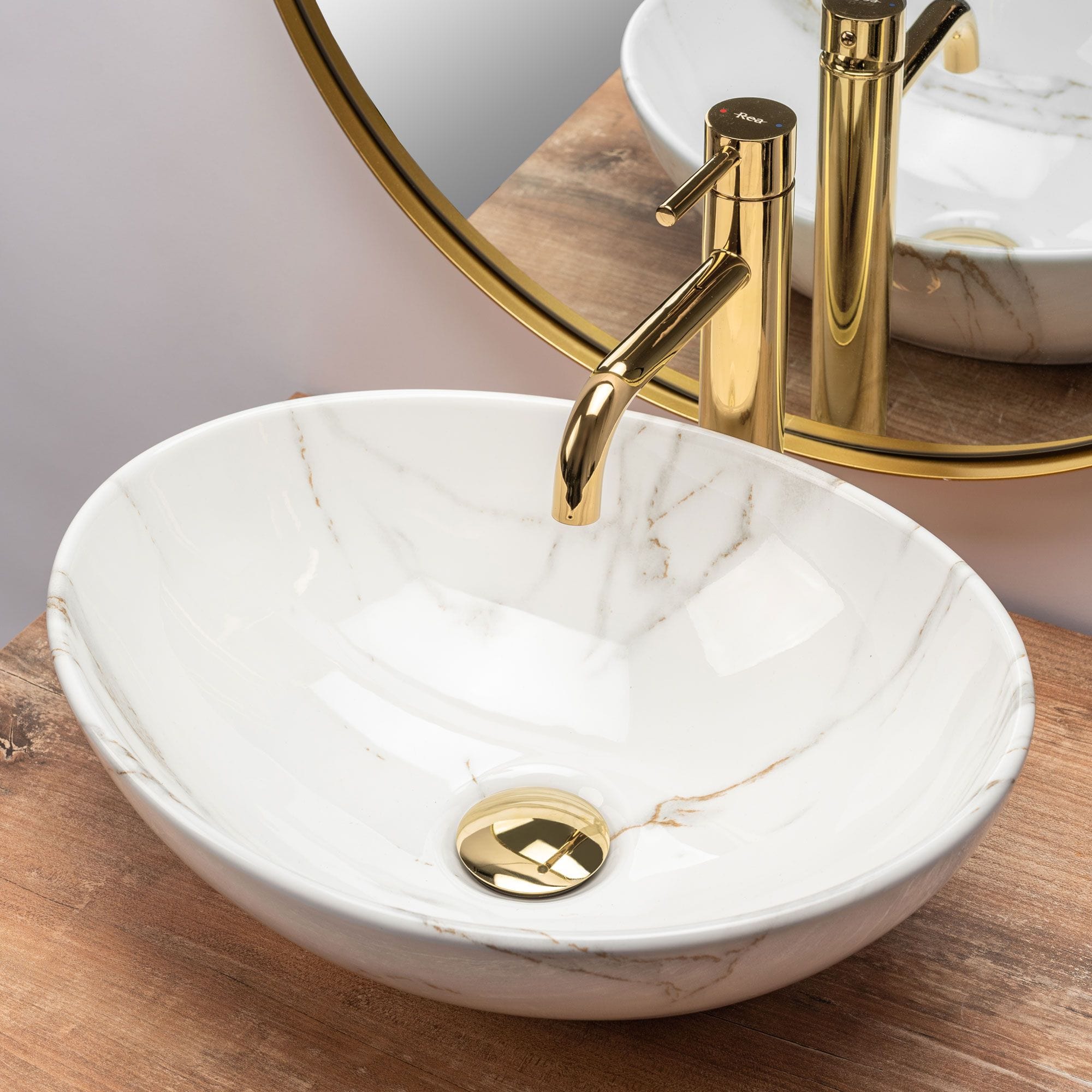 Lavoar pe blat Rea Sofia imitație marmură