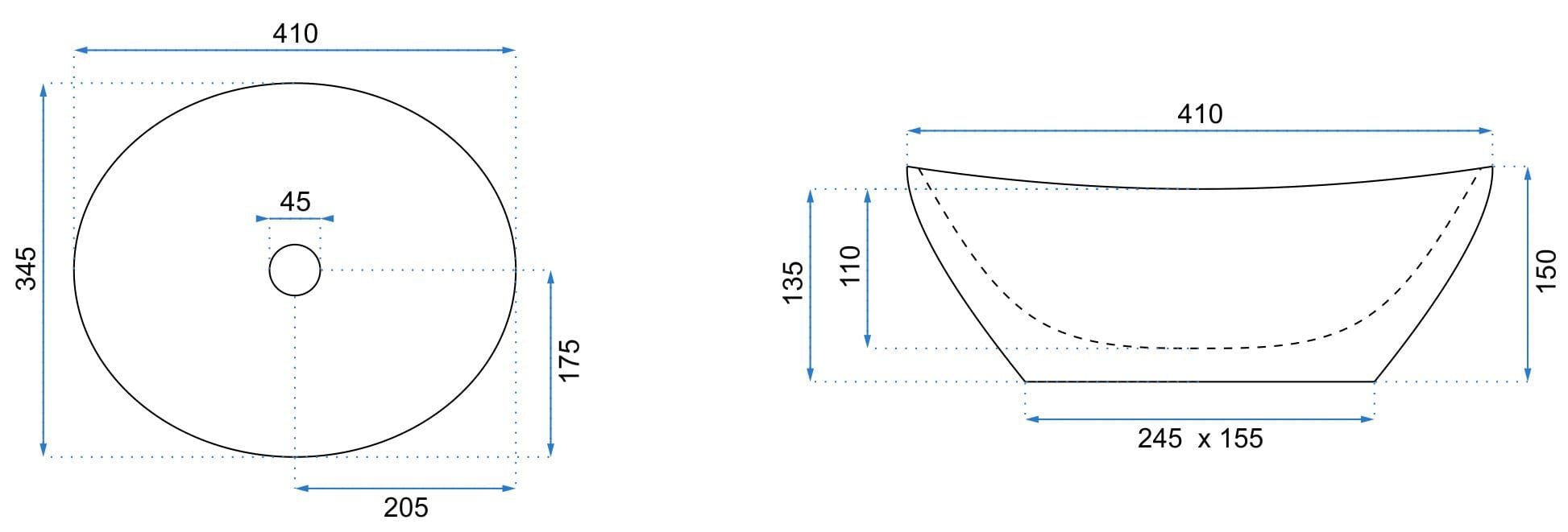Lavoar pe blat Rea Sofia imitație marmură neagră