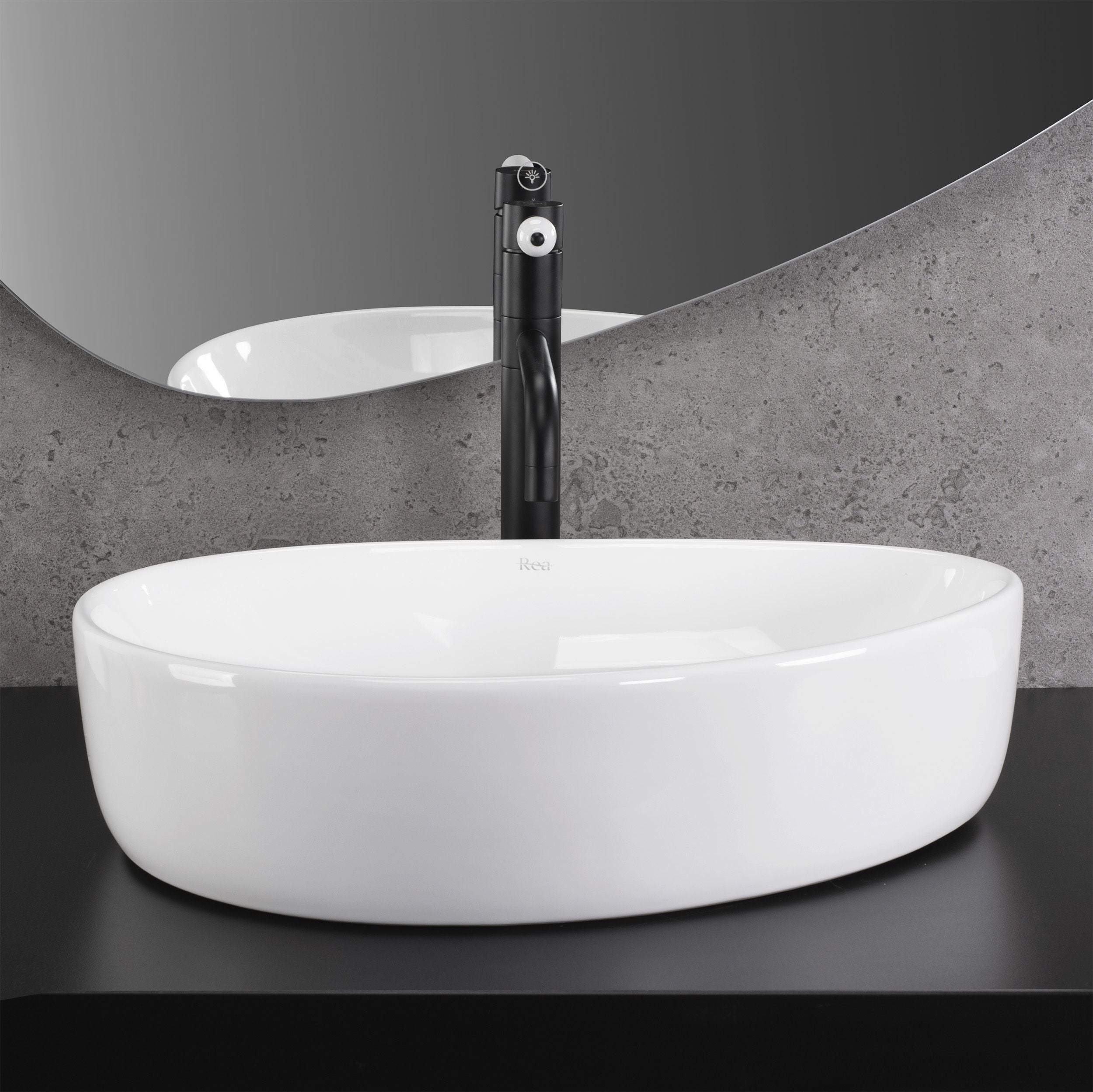 Lavoar pe blat Rea Vanila, 51 cm, alb