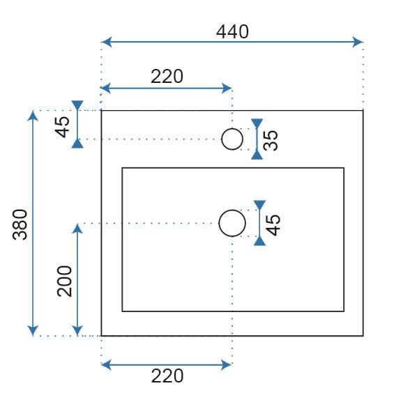 Lavoar stativ ceramic Rea Daria, lățime de 38 cm, alb