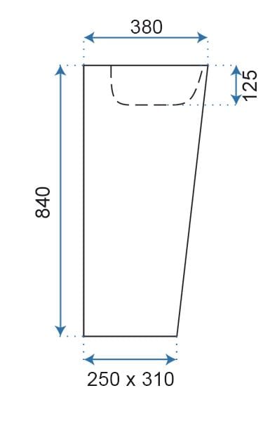 Lavoar stativ ceramic Rea Daria, lățime de 38 cm, alb