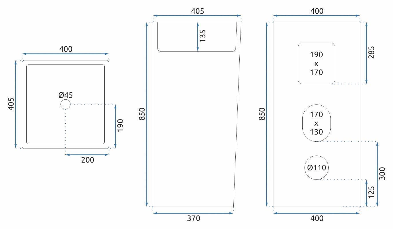 Lavoar stativ ceramic Rea Holly, lățime de 40 cm, alb lucios