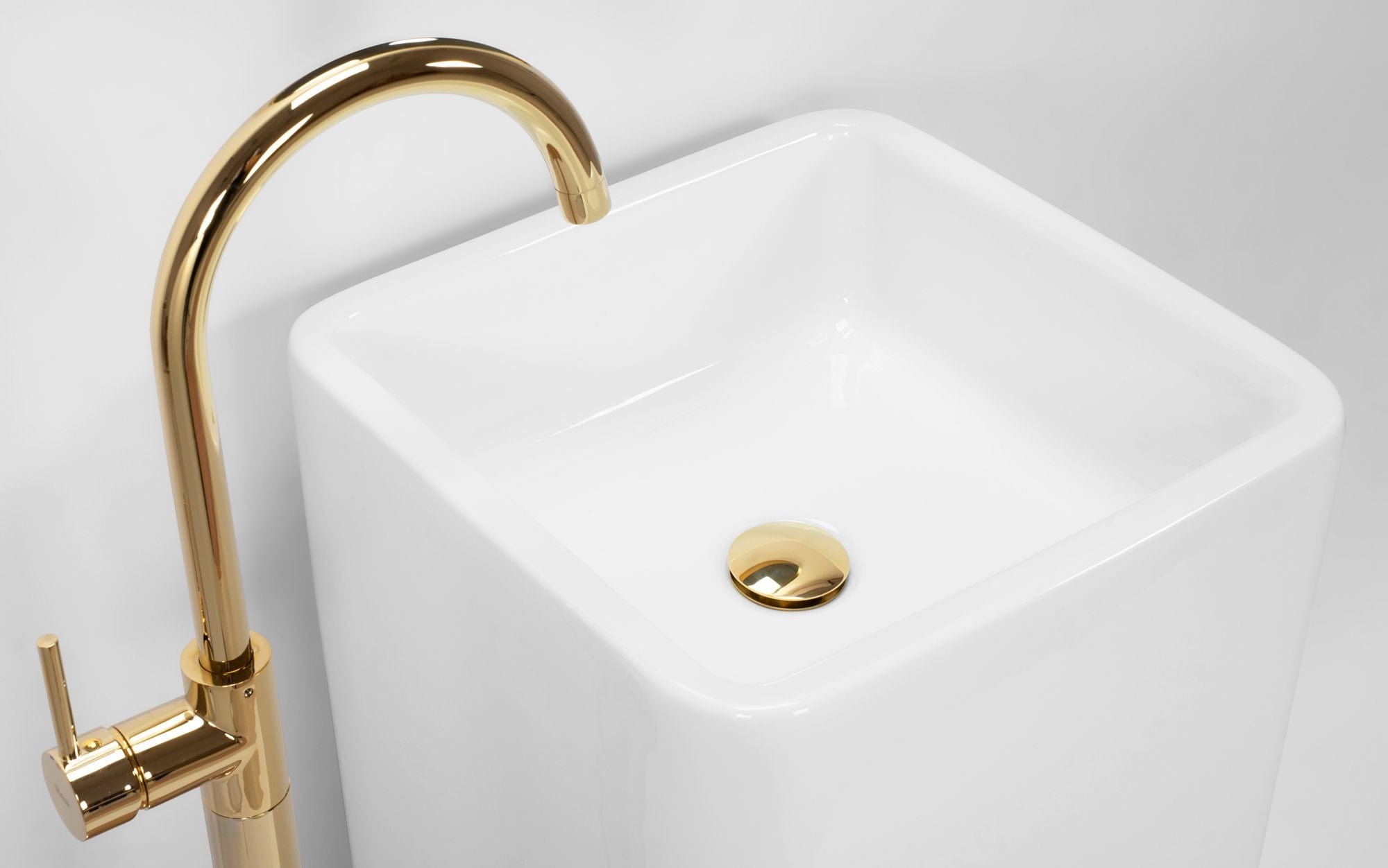 Lavoar stativ ceramic Rea Holly, lățime de 40 cm, alb lucios