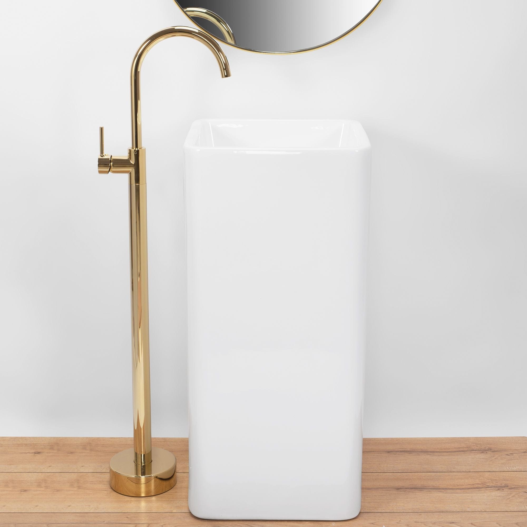 Lavoar stativ ceramic Rea Holly, lățime de 40 cm, alb lucios