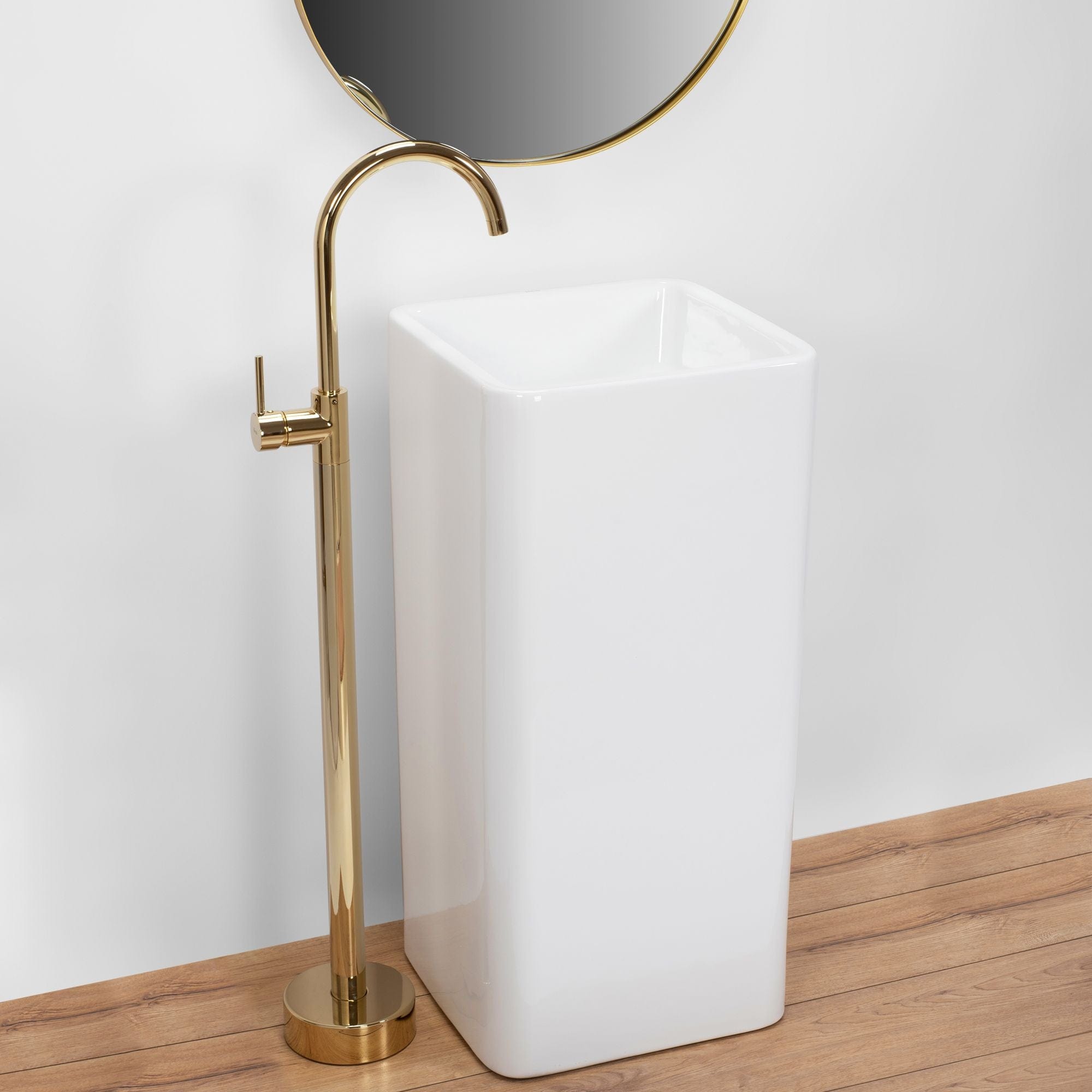 Lavoar stativ ceramic Rea Holly, lățime de 40 cm, alb lucios