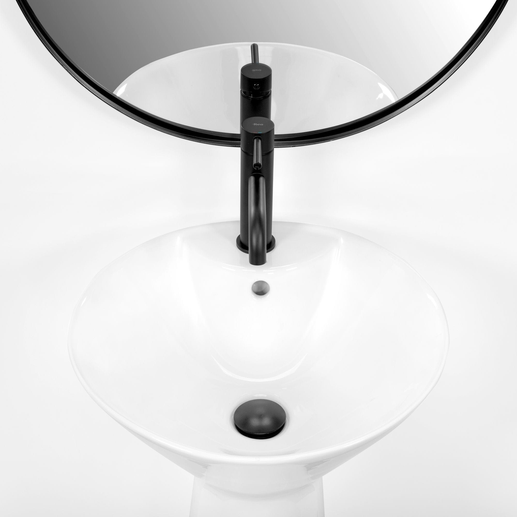 Lavoar stativ ceramic Rea River, lățime de 44 cm, alb lucios