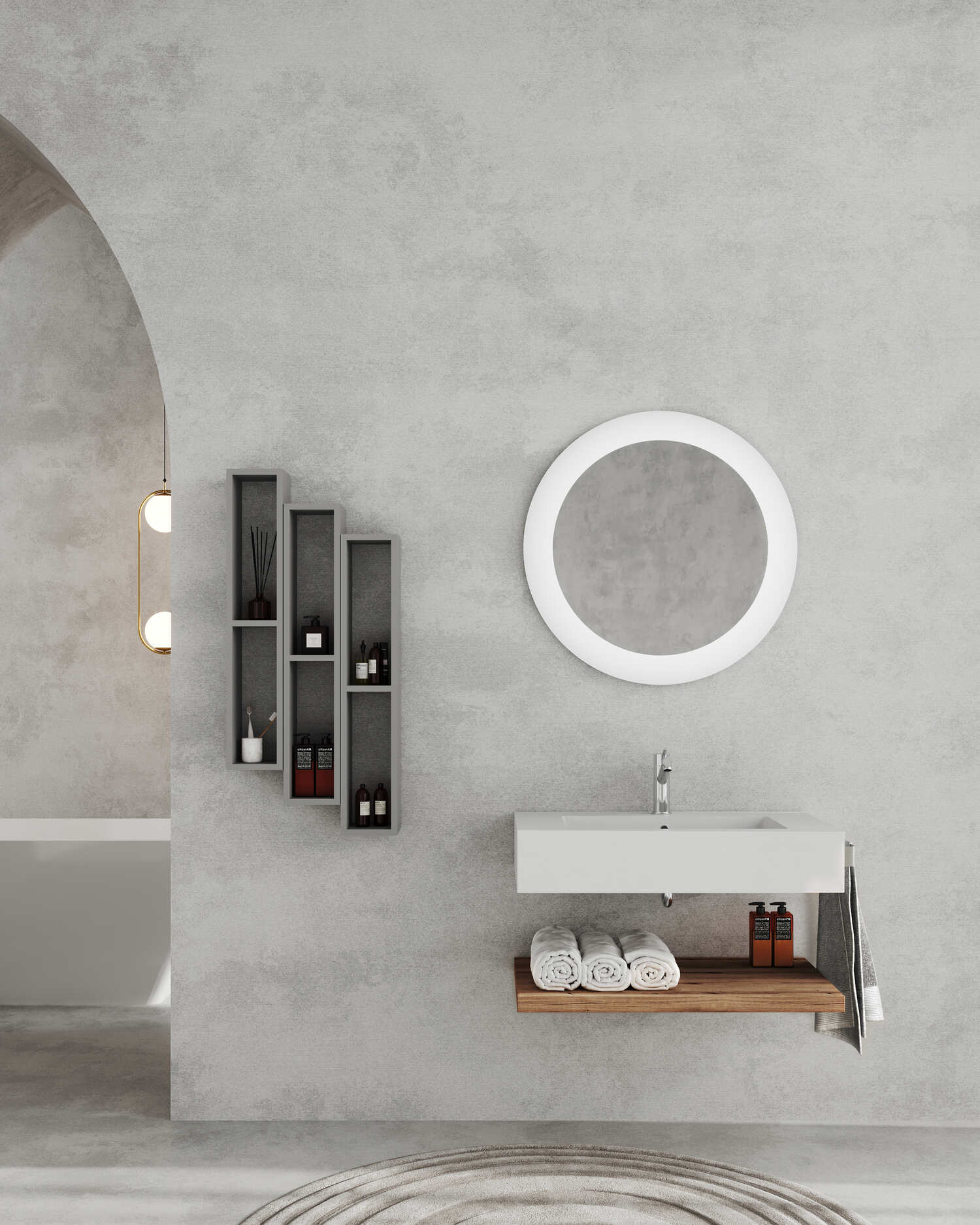 Oglindă cu sistem retroluminare LED SaviniDue, rotundă, 75 cm