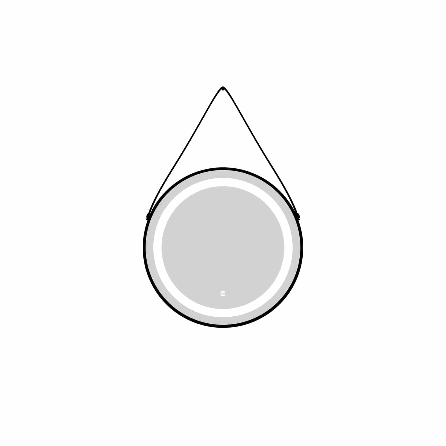 Oglindă cu sistem retroluminare LED SaviniDue, rotundă, cu curea, 60 cm