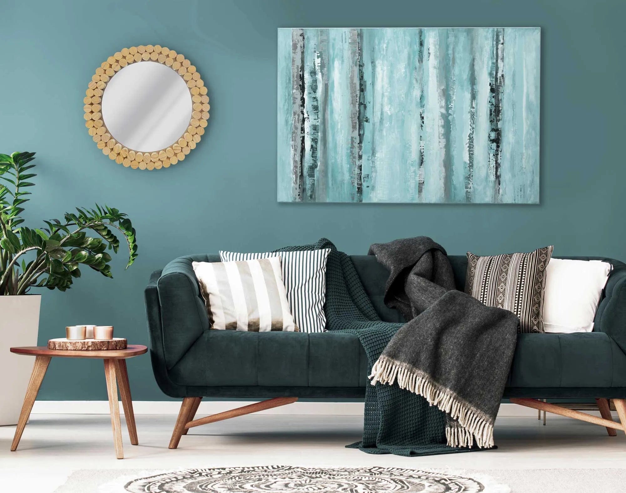 Oglinda de perete Rea Boho, rotunda, 36 cm