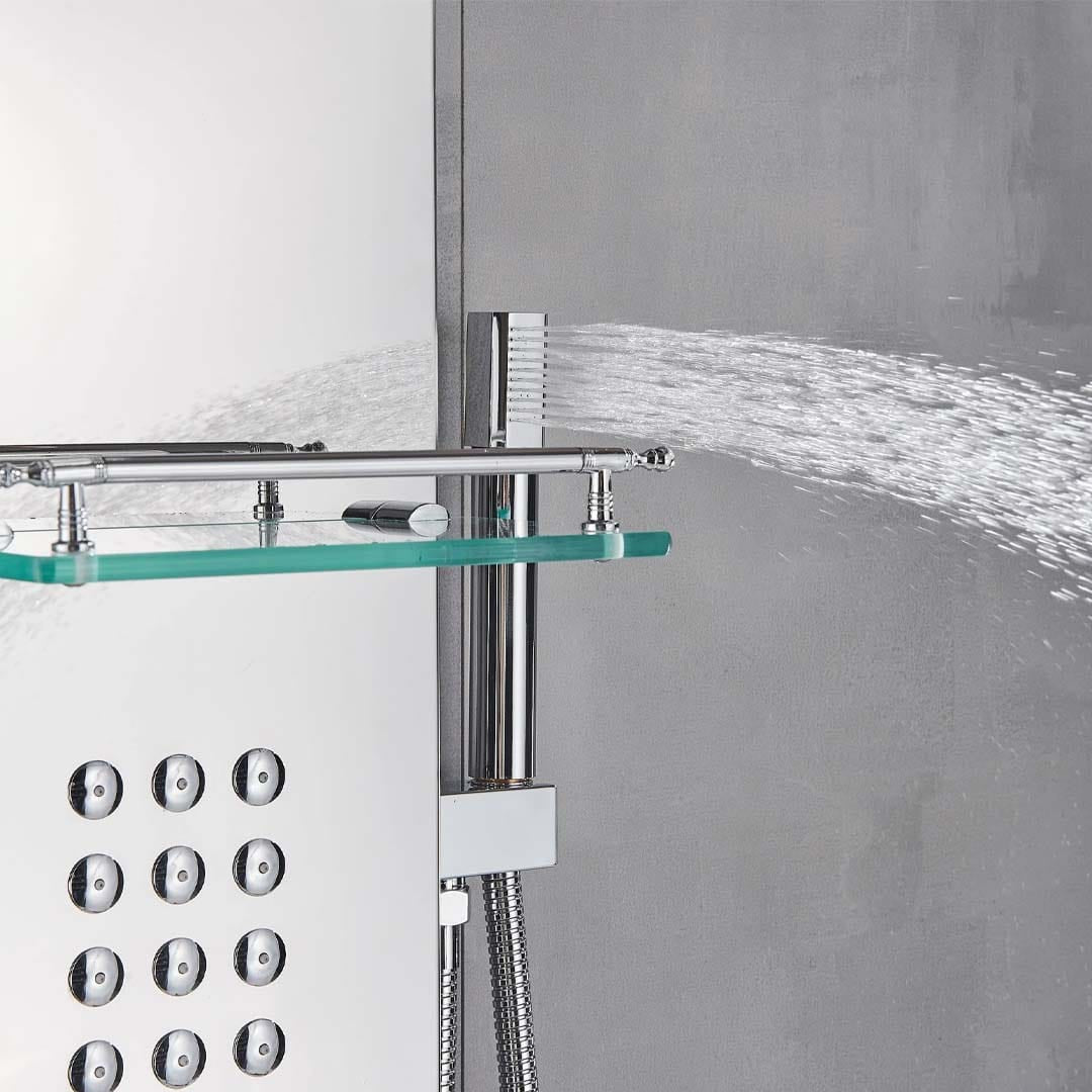 Panel de Dus cu efect de ploaie si jeturi cu masaj, argintiu cromat, cod 1333
