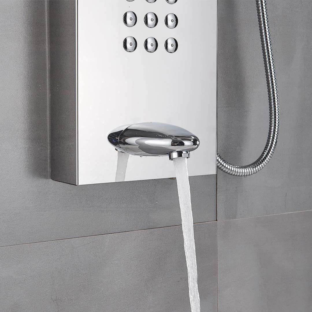 Panel de Dus cu efect de ploaie si jeturi cu masaj, argintiu cromat, cod 1333