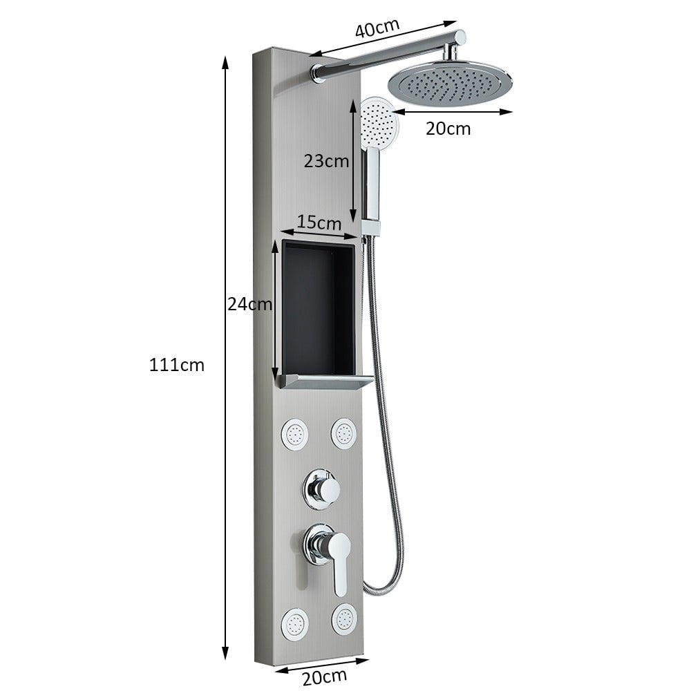 Panel de dus cu efect de ploaie, suport incorporat si jeturi de masaj, cod 1608