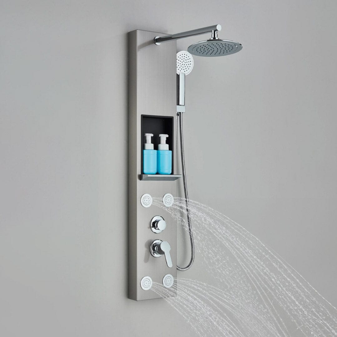 Panel de dus cu efect de ploaie, suport incorporat si jeturi de masaj, cod 1608
