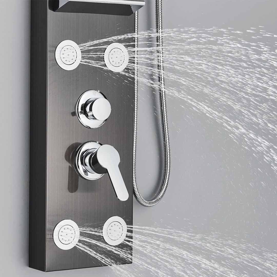 Panel de dus cu efect de ploaie, suport incorporat si jeturi de masaj, cod 1623