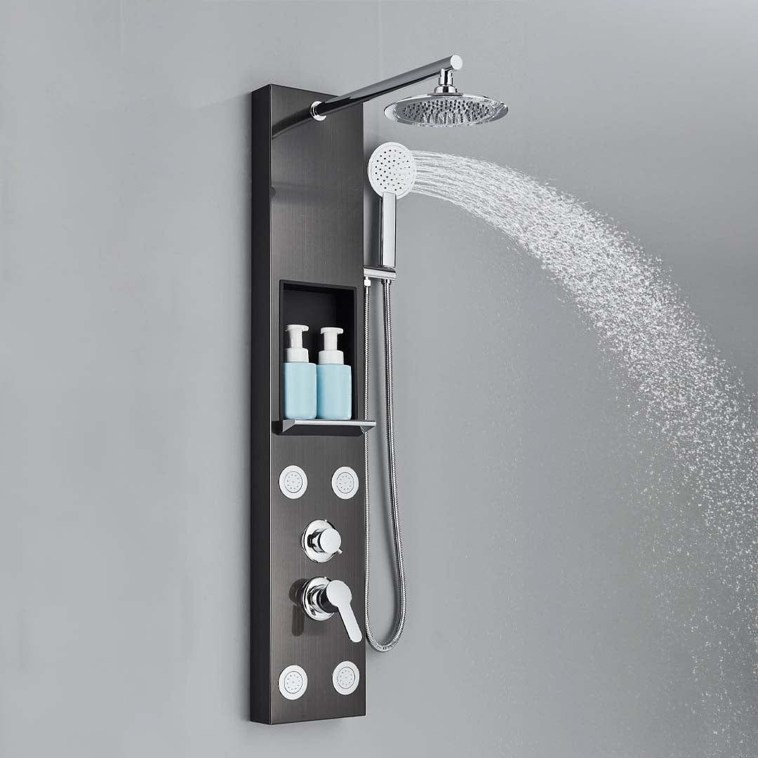 Panel de dus cu efect de ploaie, suport incorporat si jeturi de masaj, cod 1623