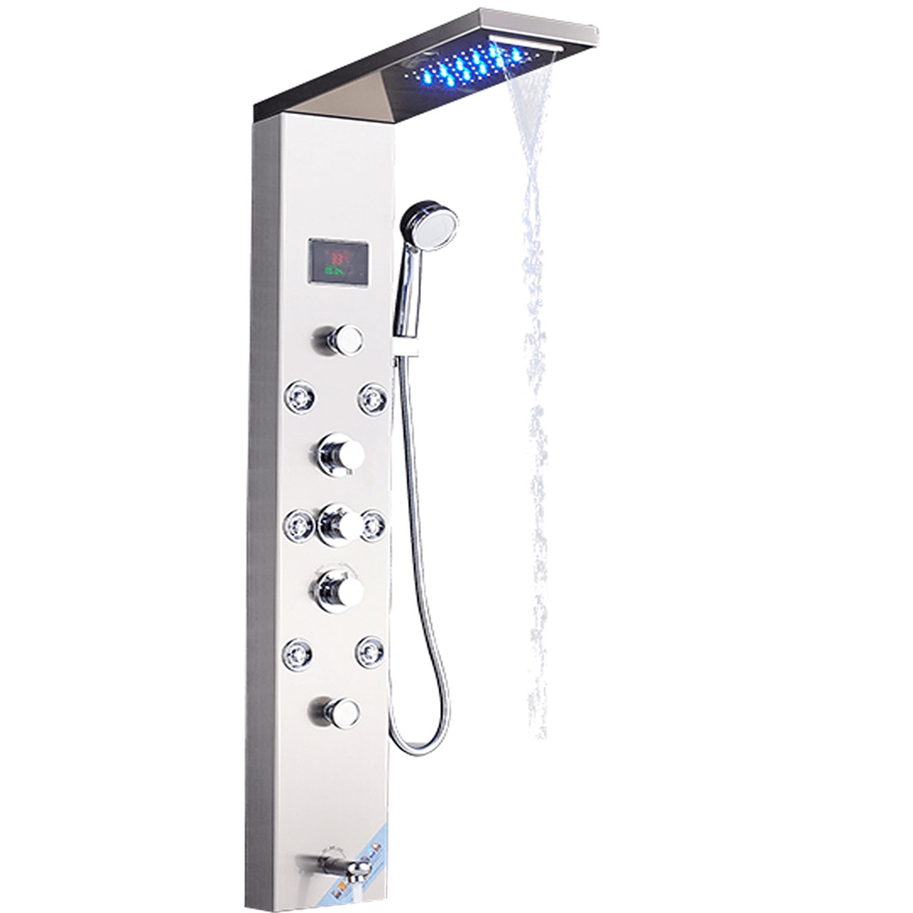 Panel de Dus cu LED 1153, cu efect de ploaie si jeturi cu masaj, cod 1153
