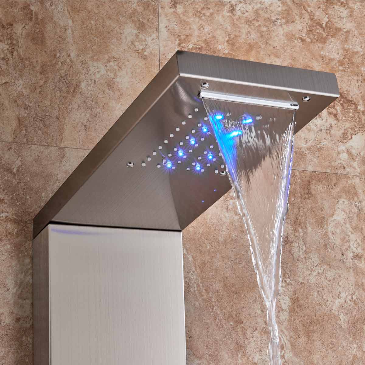 Panel de Dus cu LED 1153, cu efect de ploaie si jeturi cu masaj, cod 1153