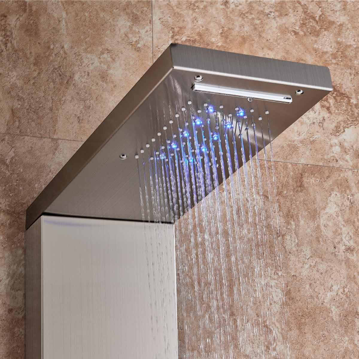 Panel de Dus cu LED 1153, cu efect de ploaie si jeturi cu masaj, cod 1153