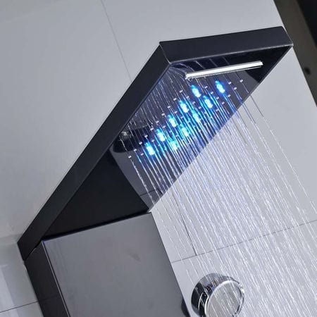 Panel de Dus cu LED 1154, cu efect de ploaie si jeturi cu masaj, cod 1154