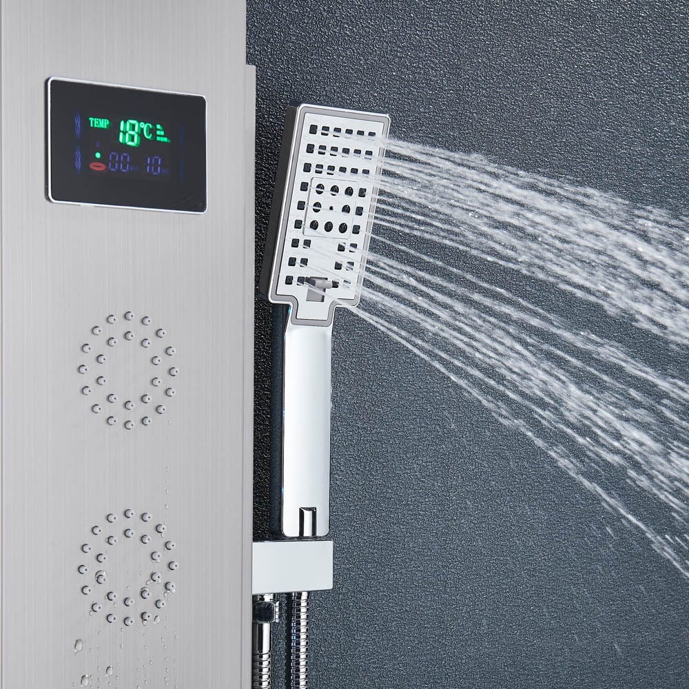 Panel de dus cu LED, cu efect de ploaie, argintiu, cod 1443