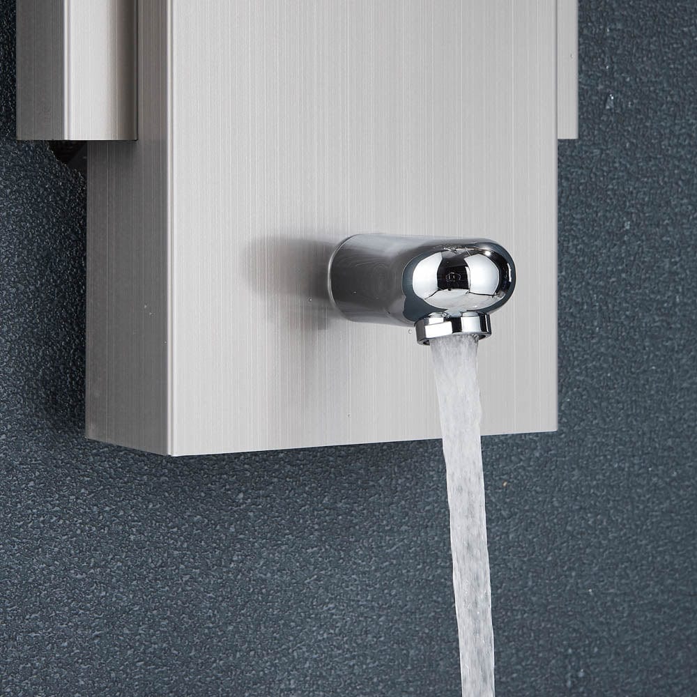 Panel de dus cu LED, cu efect de ploaie, argintiu, cod 1443