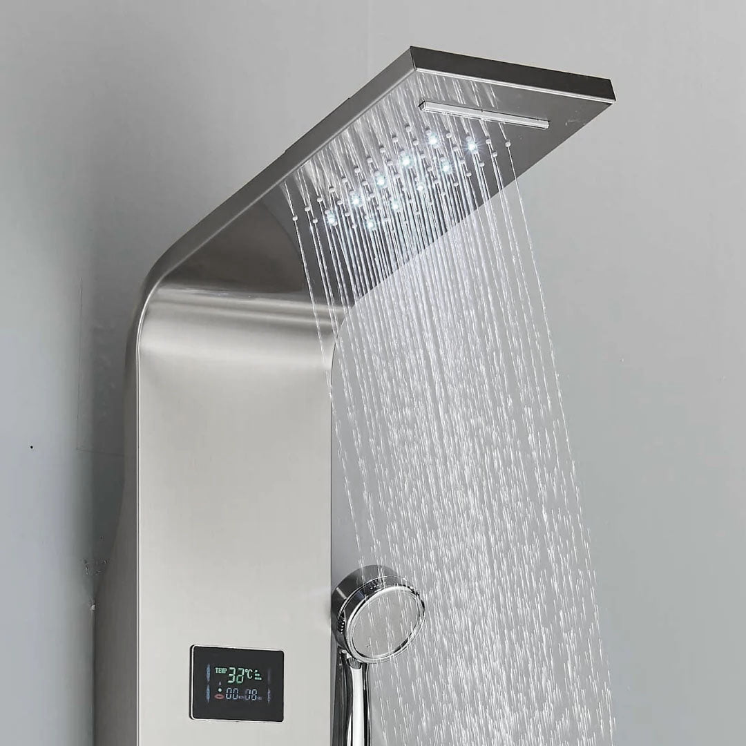 Panel de Dus cu LED, cu efect de ploaie si jeturi cu masaj, cod 1439