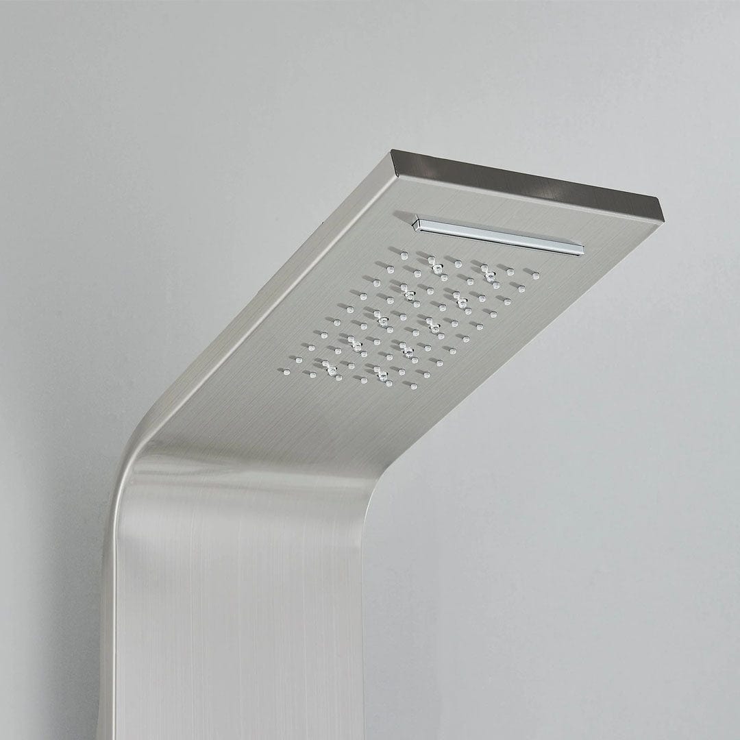 Panel de Dus cu LED, efect de ploaie si jeturi cu masaj, argintiu, cod 1611