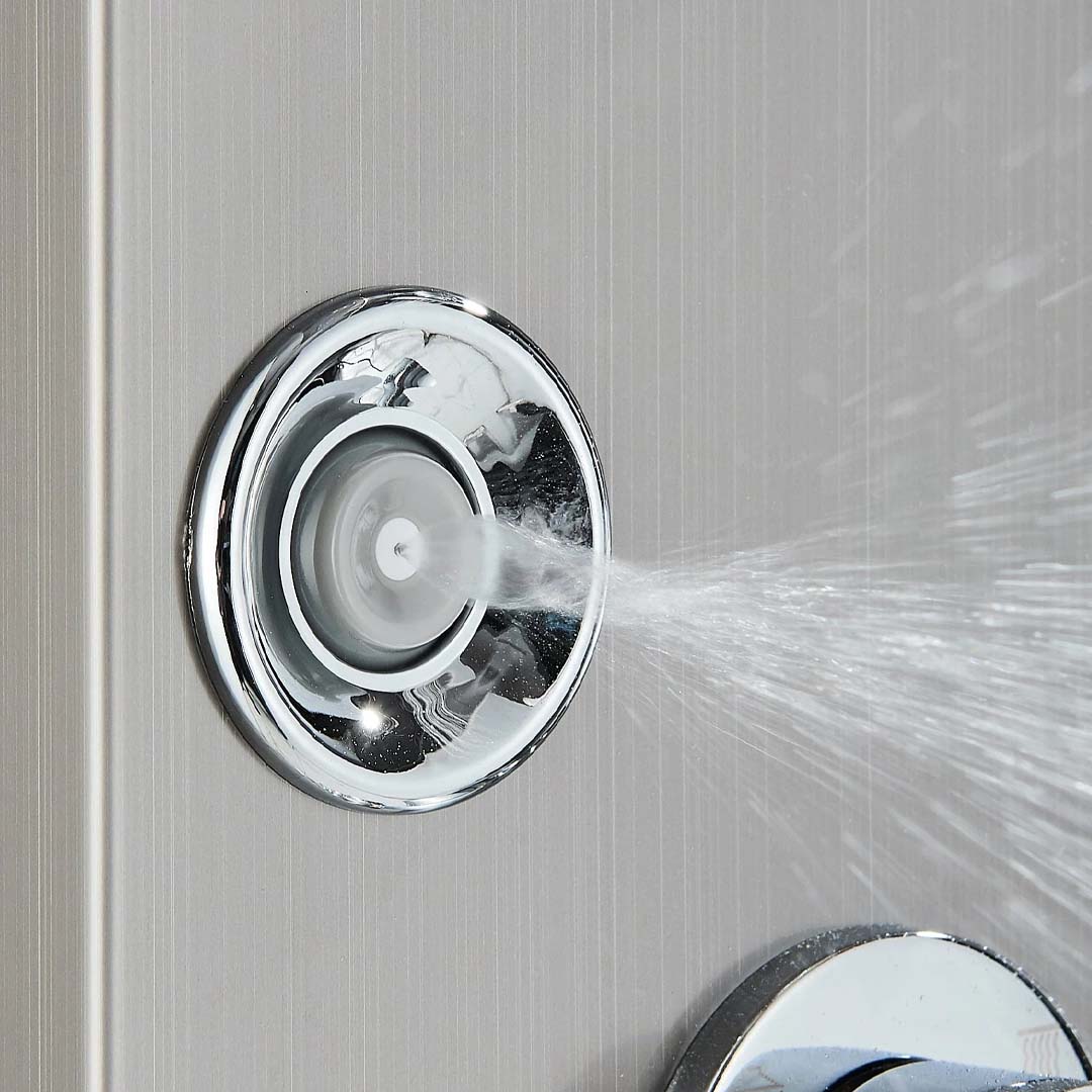 Panel de Dus cu LED, efect de ploaie si jeturi cu masaj, argintiu, cod 1611