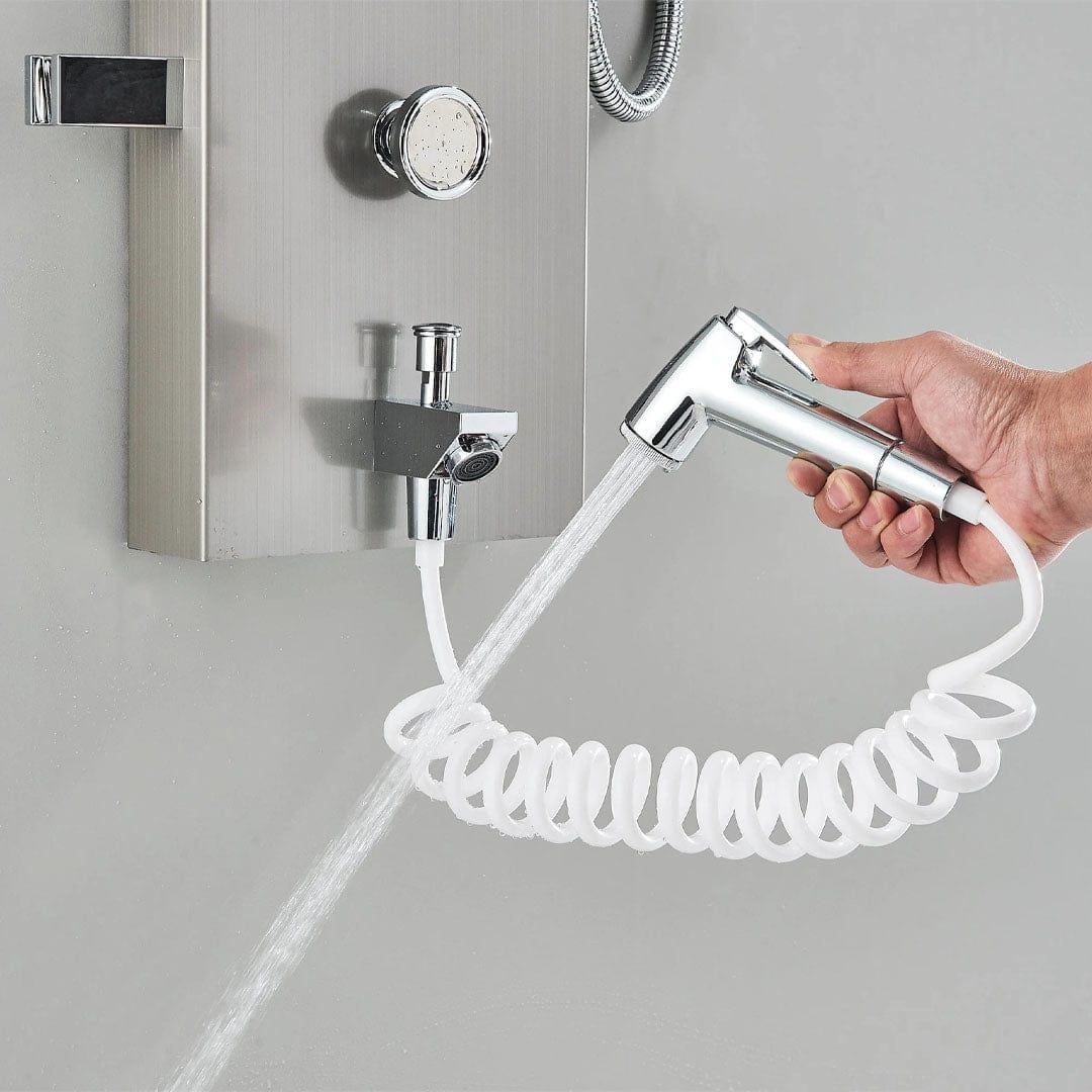 Panel de Dus cu LED, efect de ploaie si jeturi cu masaj, argintiu, cod 1611