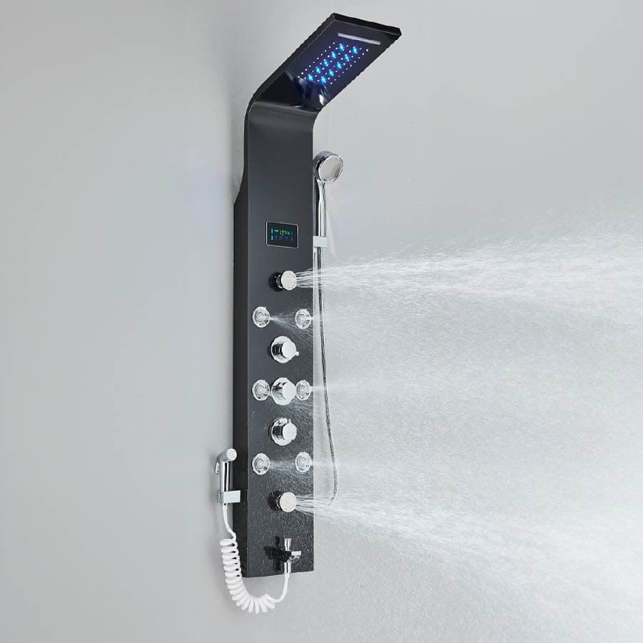 Panel de Dus cu LED, efect de ploaie si jeturi cu masaj, cod 1610