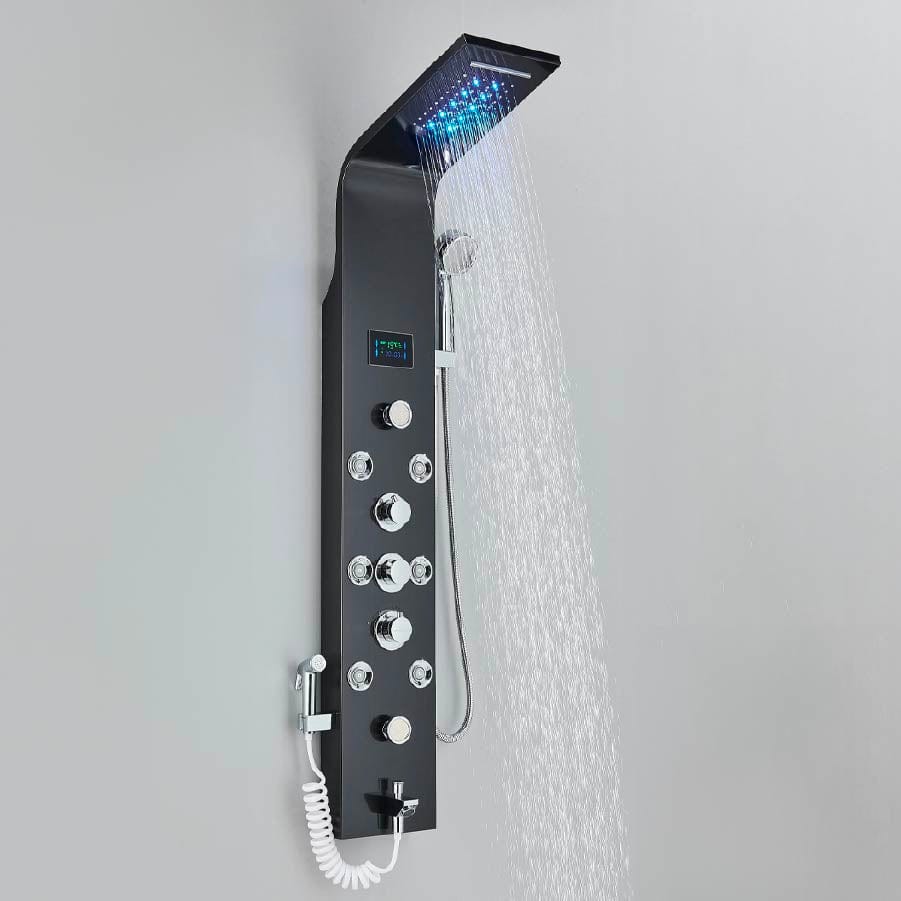 Panel de Dus cu LED, efect de ploaie si jeturi cu masaj, cod 1610