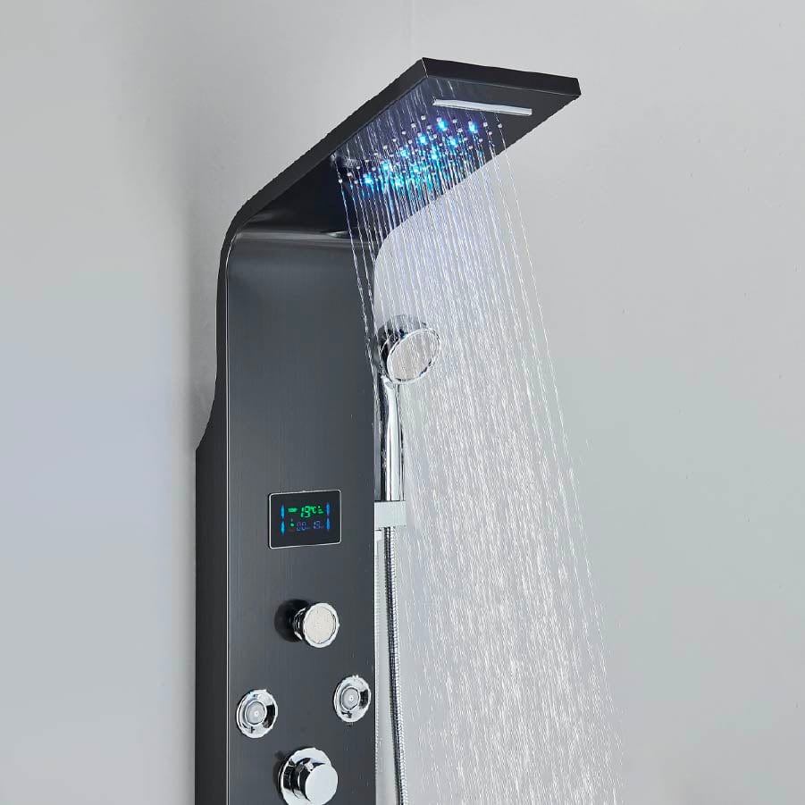 Panel de Dus cu LED, efect de ploaie si jeturi cu masaj, cod 1610