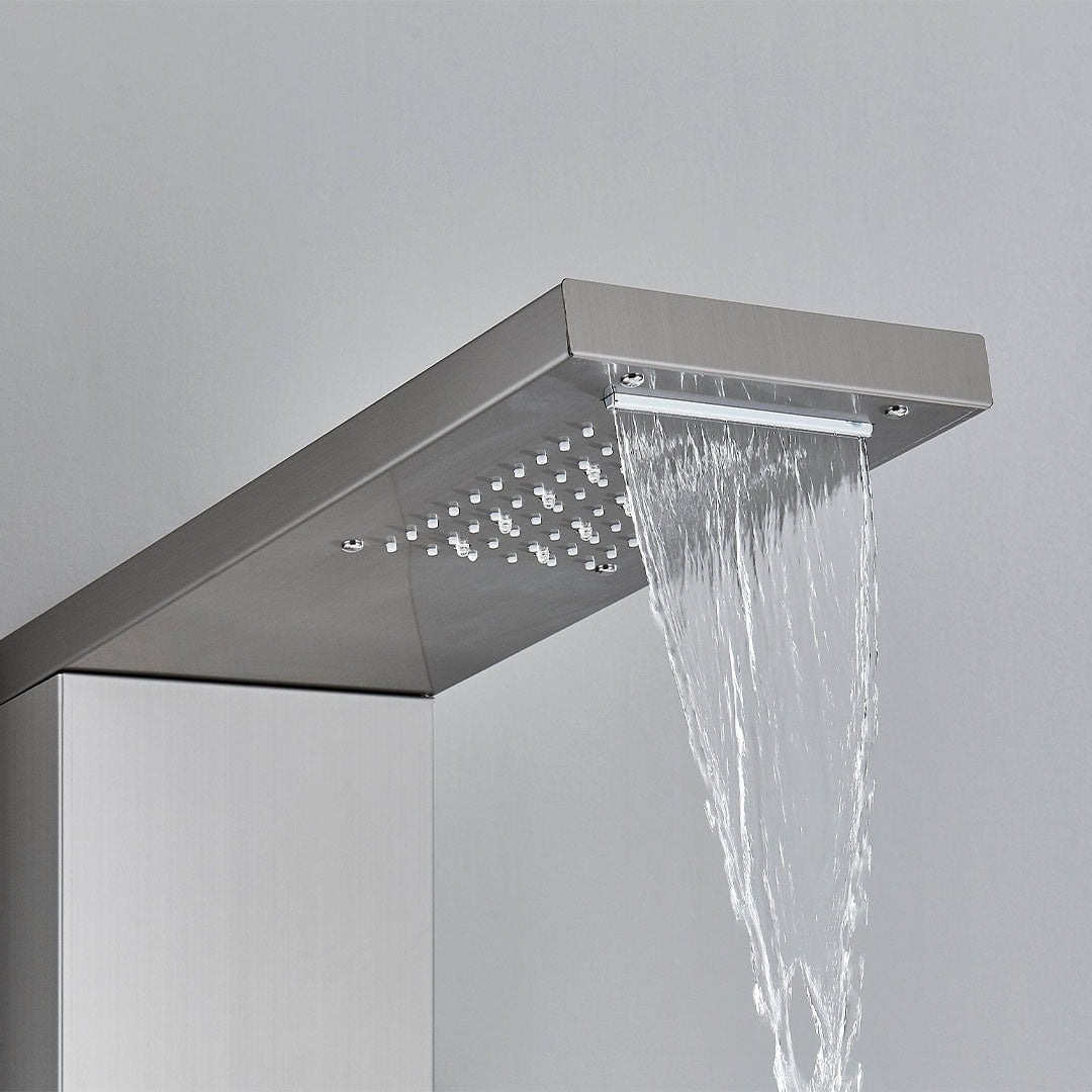 Panel de dus cu LED, efect de ploaie si jeturi de masaj, cod 1609