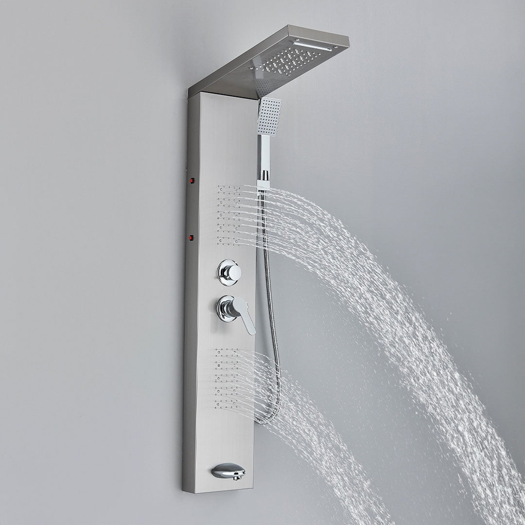 Panel de dus cu LED, efect de ploaie si jeturi de masaj, cod 1609