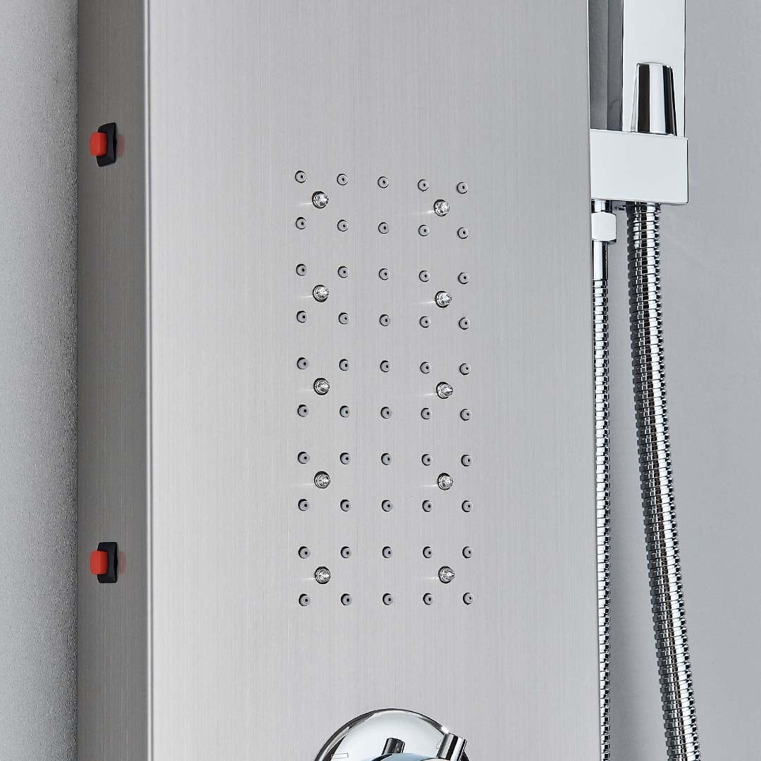 Panel de dus cu LED, efect de ploaie si jeturi de masaj, cod 1609