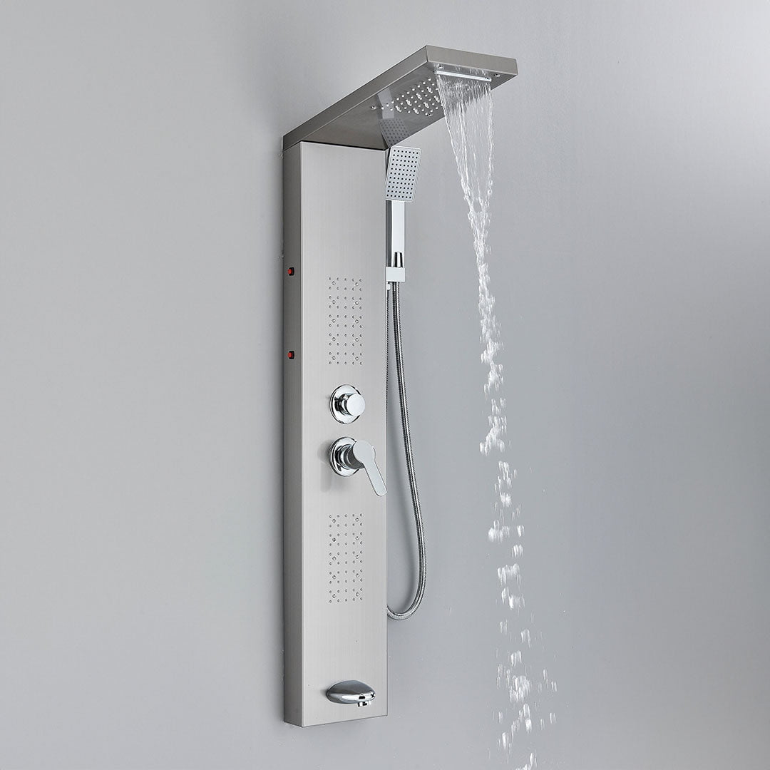 Panel de dus cu LED, efect de ploaie si jeturi de masaj, cod 1609