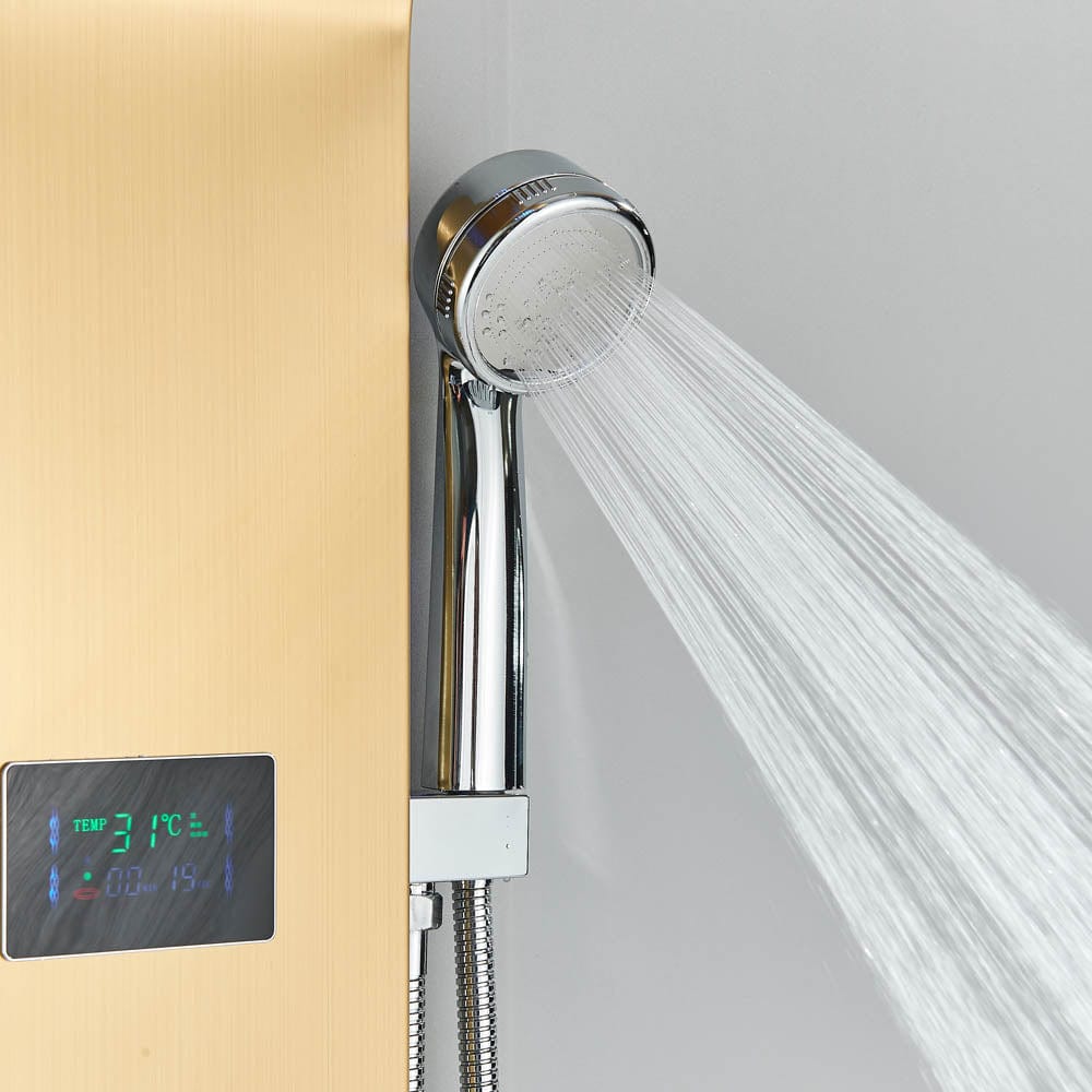 Panel dus, model auriu cu pipa, afisaj digital, dus bideu, LED si functii SPA, 128 cm, cod 1440