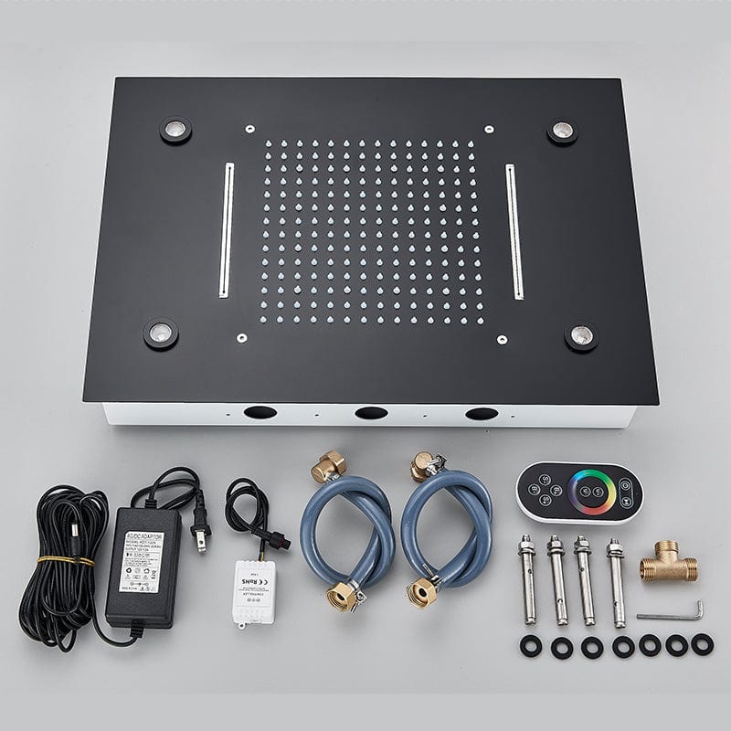 Para de dus LED cu telecomanda, incastrat in tavan, dotat cu 2 functii de curgere, culoare negru, cod 1591