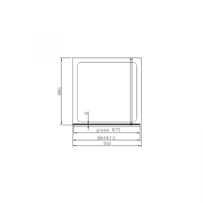Paravan de duș, Foxy Easy Clean, Mediterraneo, 90x200 cm, auriu periat