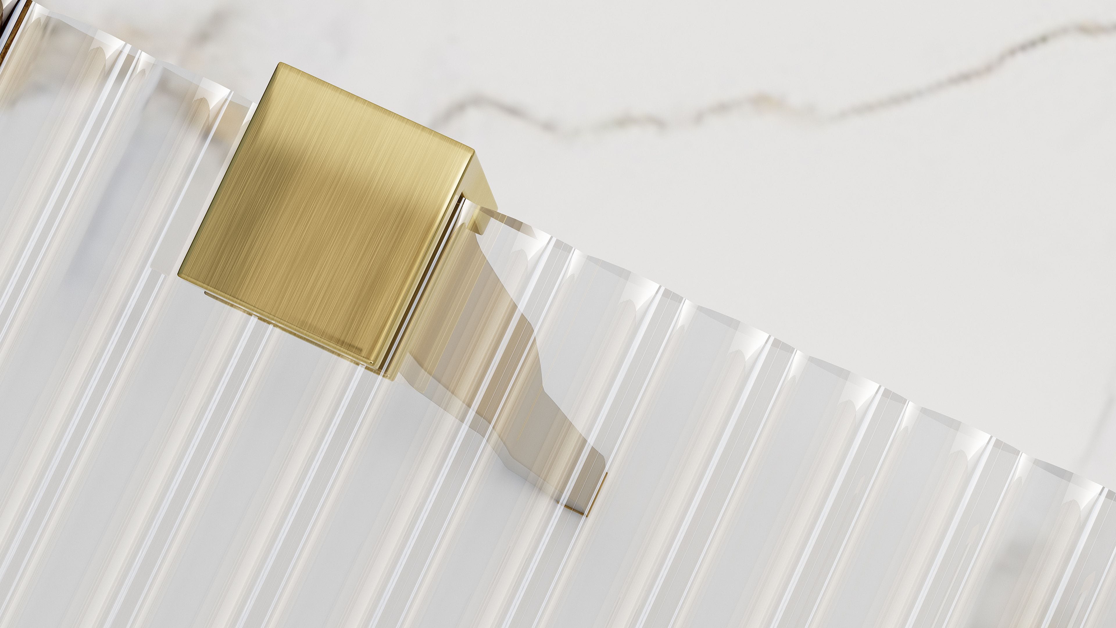 Paravan de duș Rea Aero Intimo, tip walk-in cu geam riflat, auriu periat, 100 cm