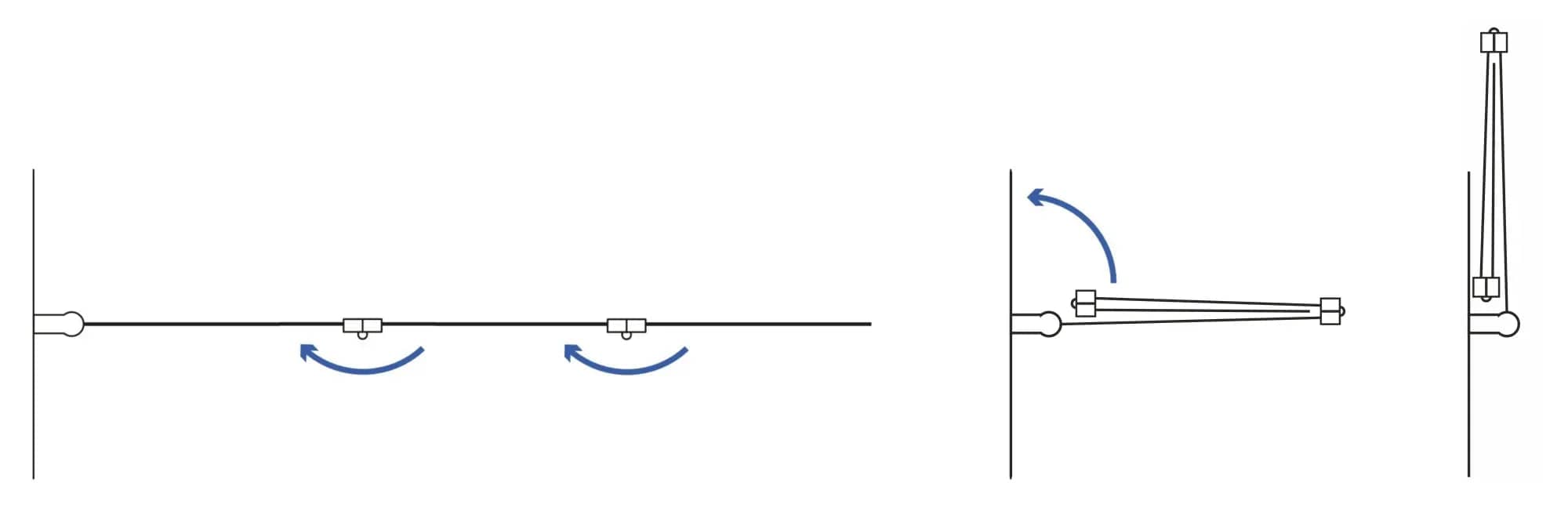 Paravan pliabil pentru cadă Rea Agat-3 120 cm, auriu