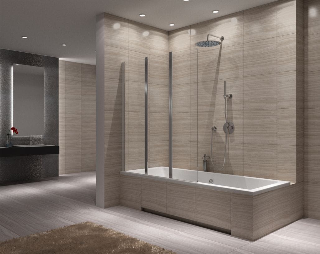 Paravan pliabil pentru cadă Rea Agat-3 120 cm crom