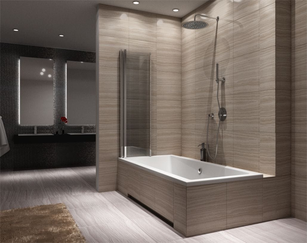 Paravan pliabil pentru cadă Rea Agat-3 120 cm crom