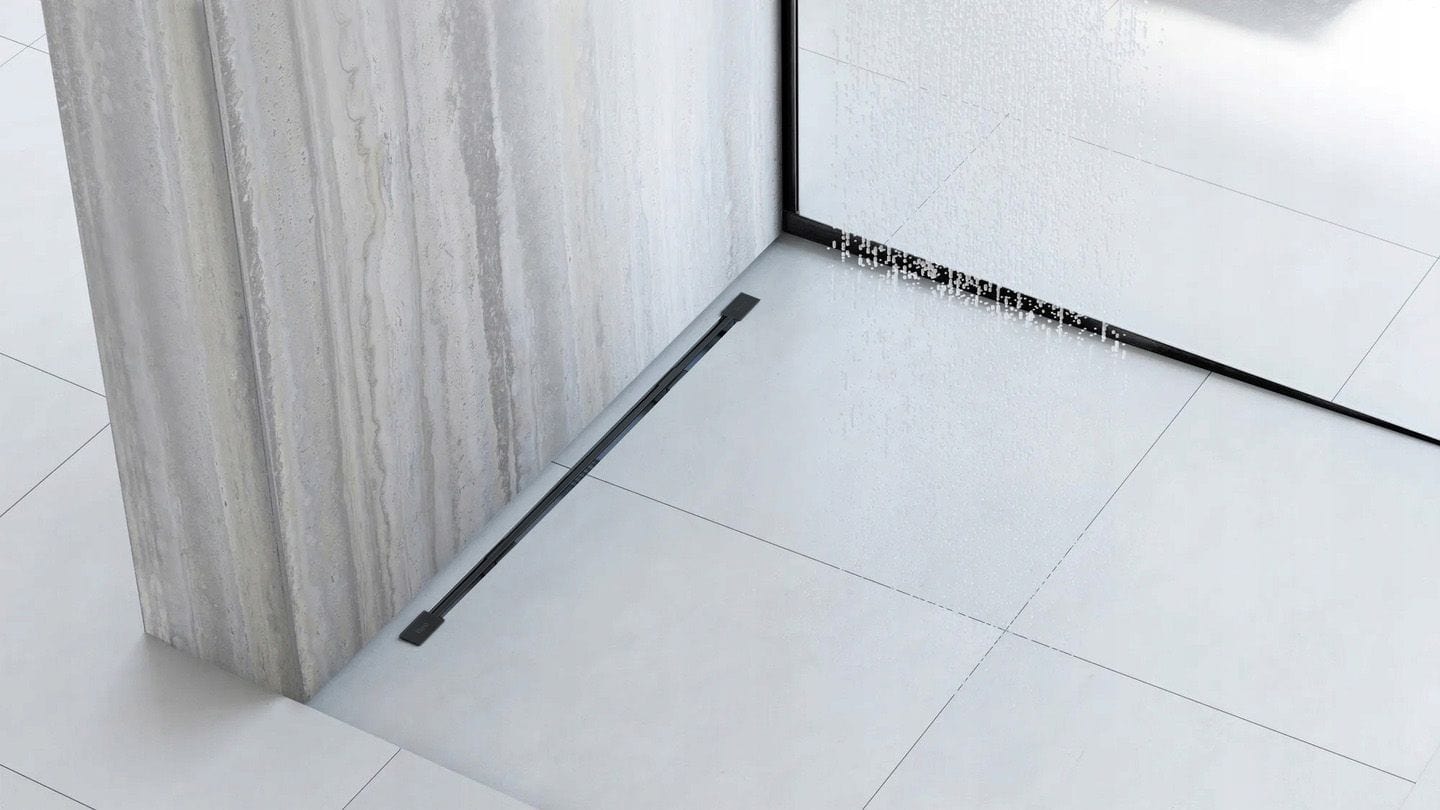 Profil de panta cadita de dus, negru, 120 cm