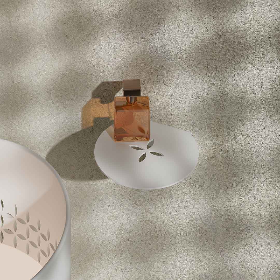 Raft de baie, din compozit, 18x16 cm, alb, Monblari Linglong