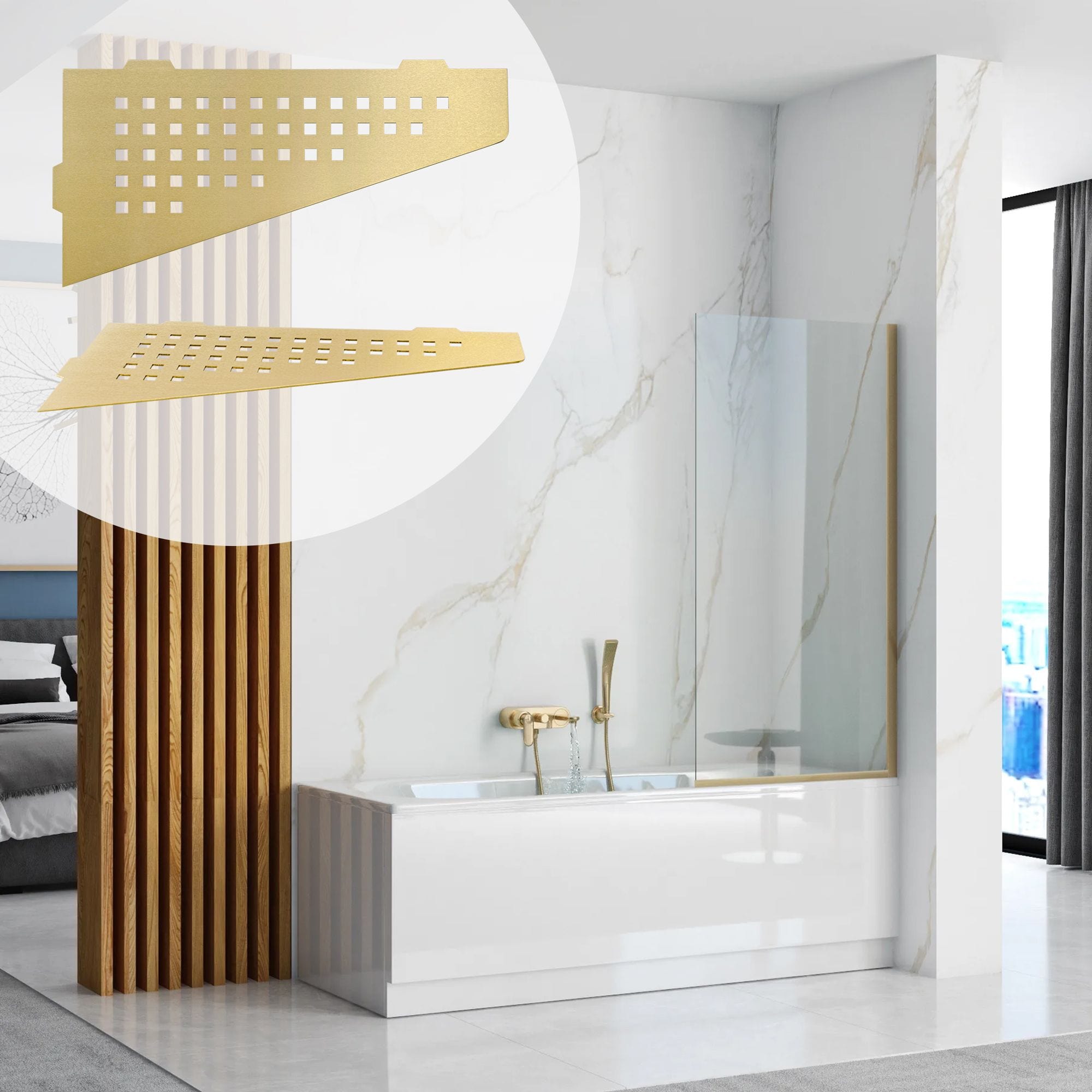 Raft pentru baie Rea SF05, auriu periat