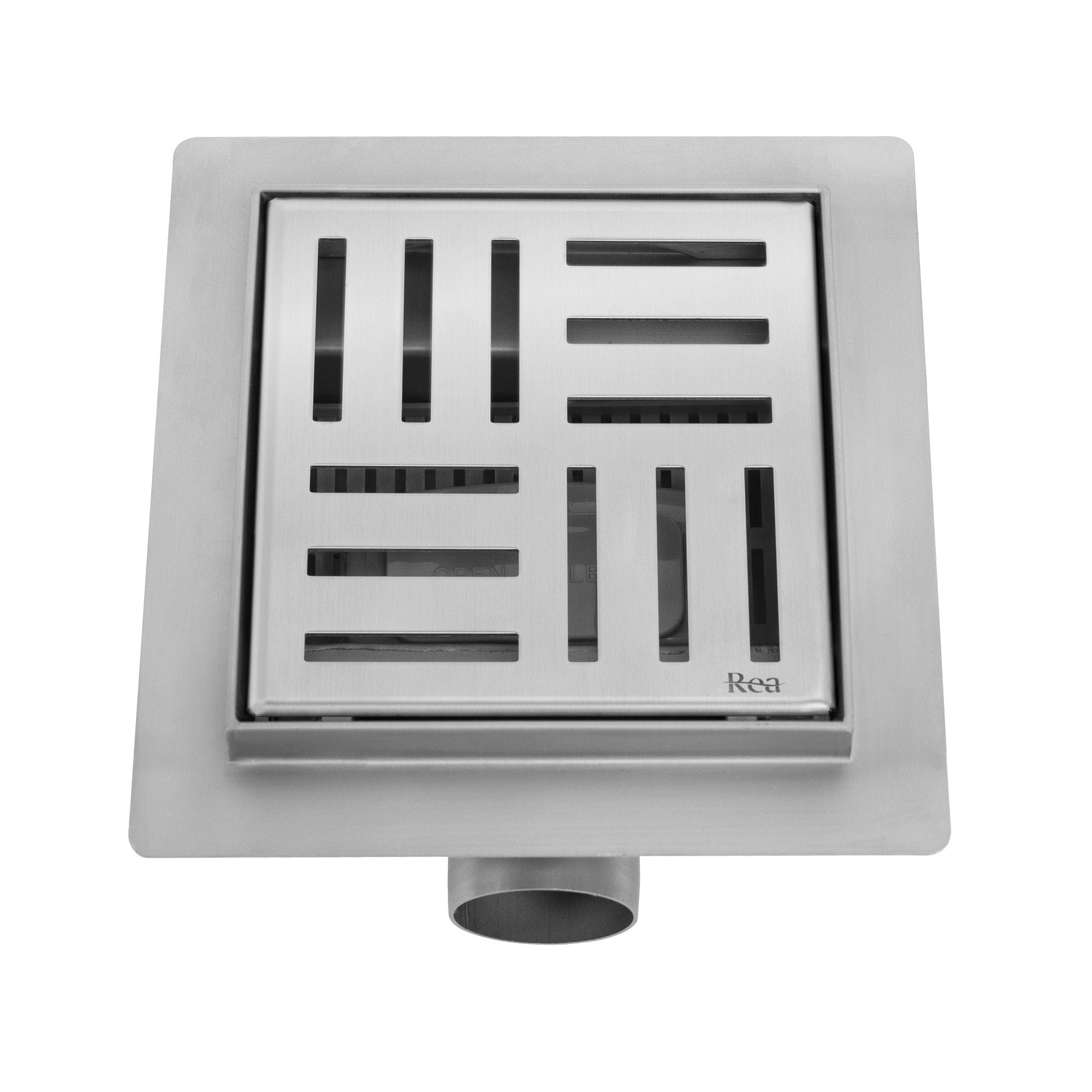 Rigolă de duș pătrată Rea Cross, nichel, 12x12 cm