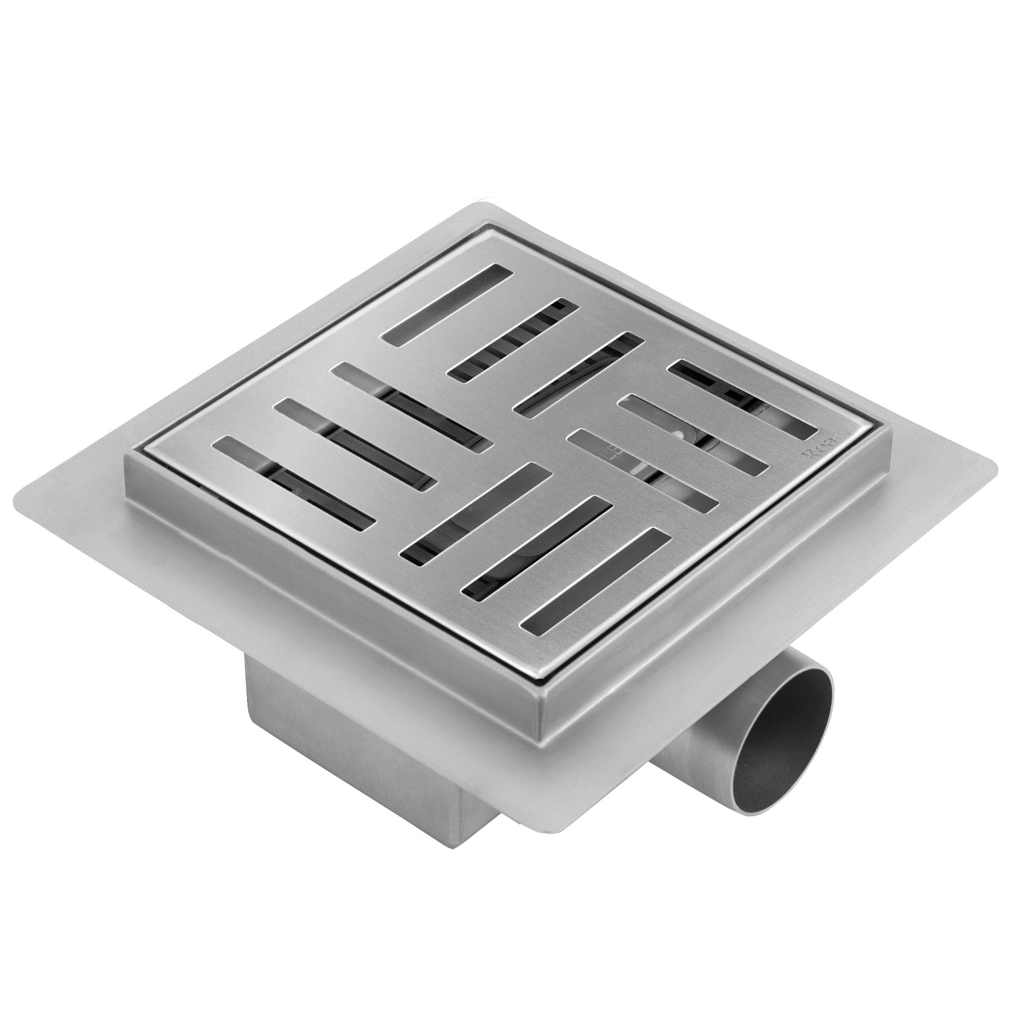 Rigolă de duș pătrată Rea Cross, nichel, 15x15 cm