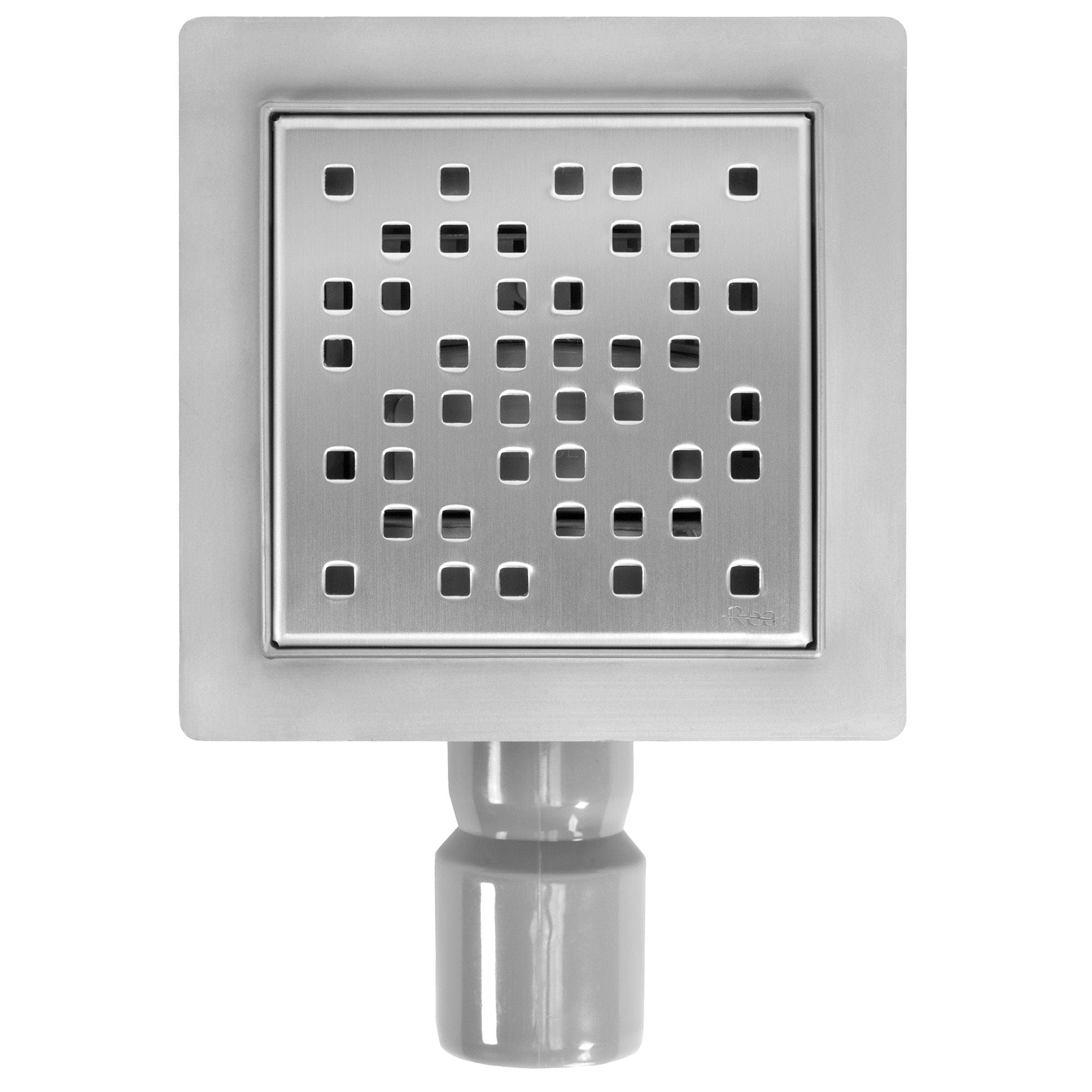 Rigolă de duș pătrată Rea Dots, nichel, 12x12 cm