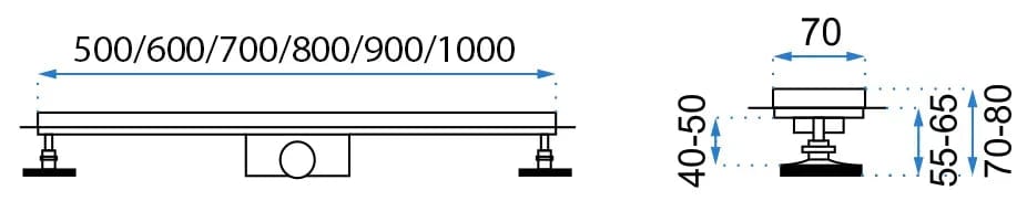 Rigolă de duș Rea Neo Pure Pro, negru, 100 cm